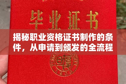 日喀则揭秘职业资格证书制作的条件，从申请到颁发的全流程解析